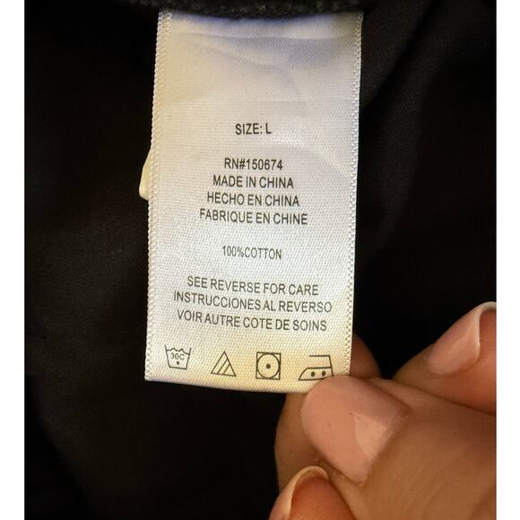 Wash Lab Denim Hi-Bar Long Sleeve Denim Jumpsuit in Black Size Large - Picture 5 of 6